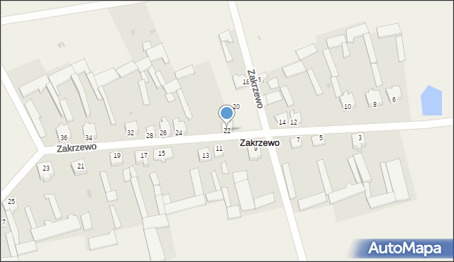 Zakrzewo, Zakrzewo, 22, mapa Zakrzewo