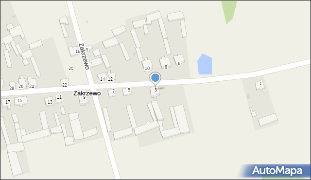 Zakrzewo, Zakrzewo, 3, mapa Zakrzewo