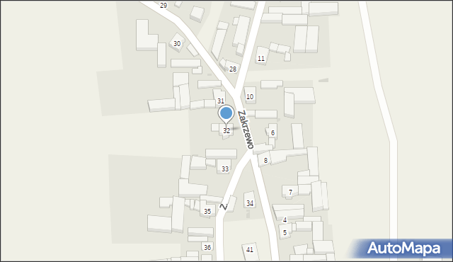 Zakrzewo, Zakrzewo, 32, mapa Zakrzewo