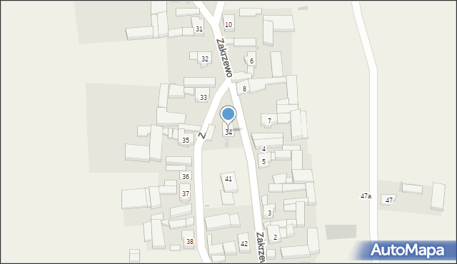 Zakrzewo, Zakrzewo, 34, mapa Zakrzewo
