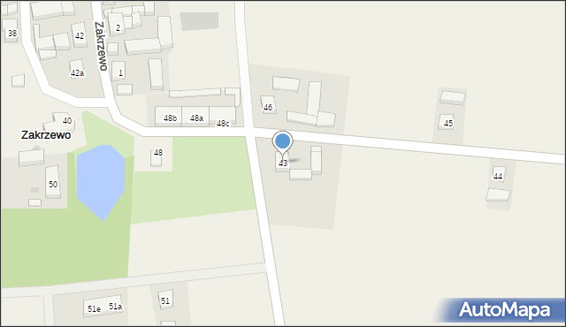 Zakrzewo, Zakrzewo, 43, mapa Zakrzewo