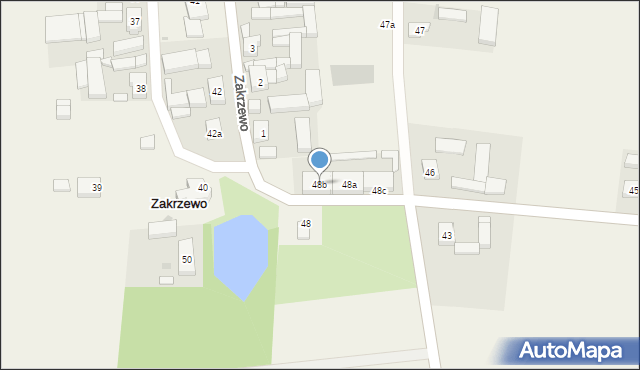 Zakrzewo, Zakrzewo, 48b, mapa Zakrzewo