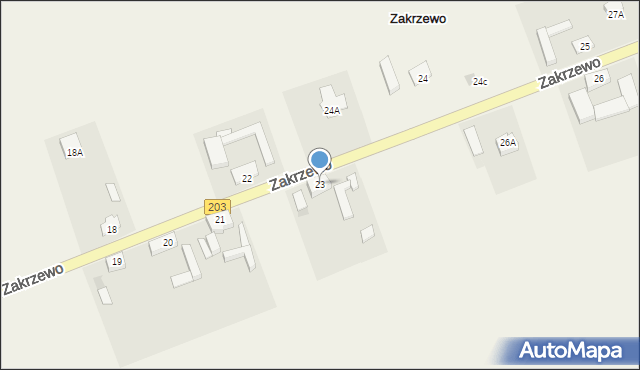 Zakrzewo, Zakrzewo, 23, mapa Zakrzewo