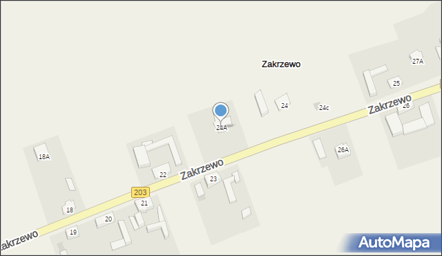 Zakrzewo, Zakrzewo, 24A, mapa Zakrzewo