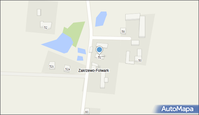 Zakrzewo, Zakrzewo, 51, mapa Zakrzewo