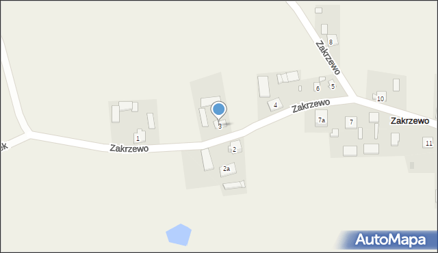 Zakrzewo, Zakrzewo, 3, mapa Zakrzewo
