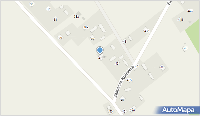 Zakrzewo Kościelne, Zakrzewo Kościelne, 41, mapa Zakrzewo Kościelne