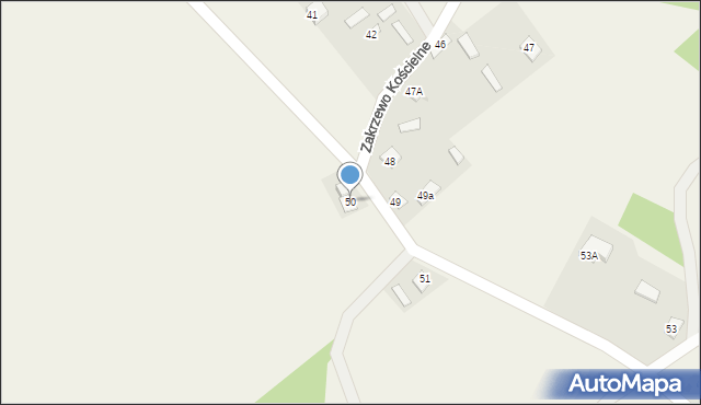 Zakrzewo Kościelne, Zakrzewo Kościelne, 50, mapa Zakrzewo Kościelne