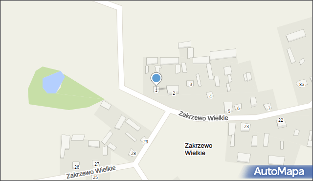 Zakrzewo Wielkie, Zakrzewo Wielkie, 1, mapa Zakrzewo Wielkie