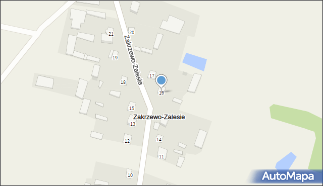 Zakrzewo-Zalesie, Zakrzewo-Zalesie, 16, mapa Zakrzewo-Zalesie