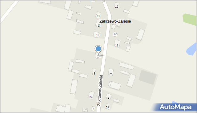 Zakrzewo-Zalesie, Zakrzewo-Zalesie, 7A, mapa Zakrzewo-Zalesie