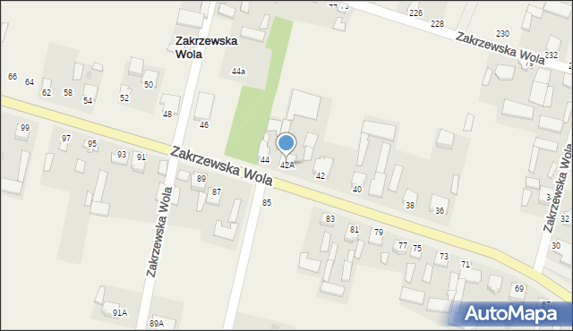 Zakrzewska Wola, Zakrzewska Wola, 42A, mapa Zakrzewska Wola