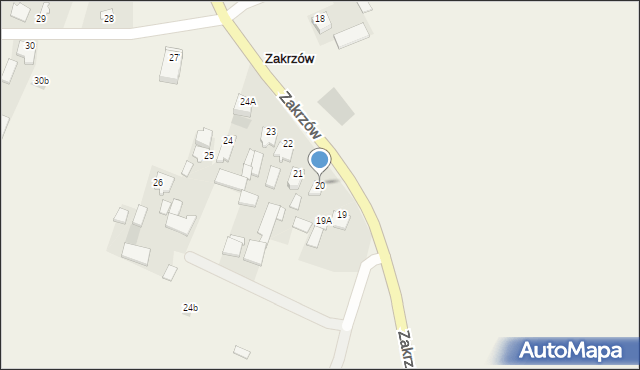 Zakrzów, Zakrzów, 20, mapa Zakrzów