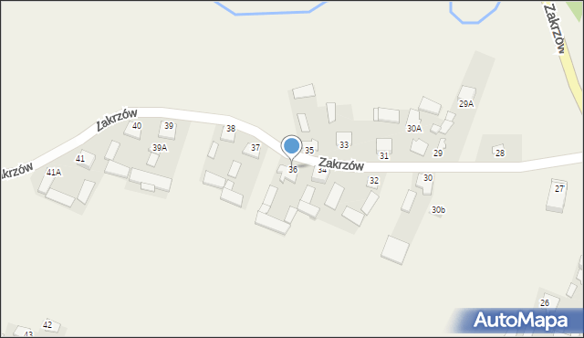 Zakrzów, Zakrzów, 36, mapa Zakrzów