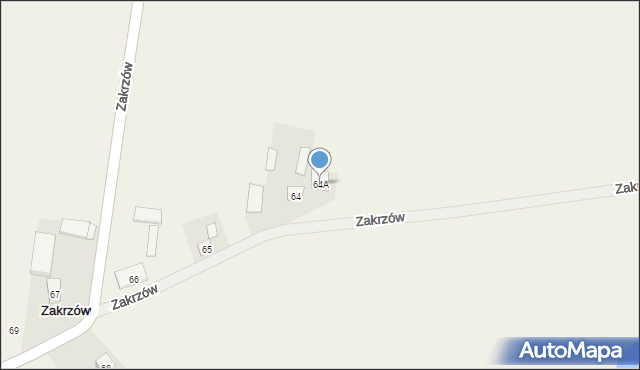 Zakrzów, Zakrzów, 64A, mapa Zakrzów