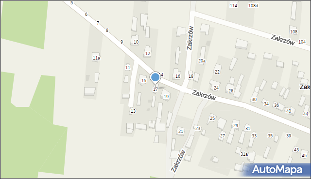 Zakrzów, Zakrzów, 17, mapa Zakrzów