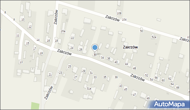 Zakrzów, Zakrzów, 30, mapa Zakrzów