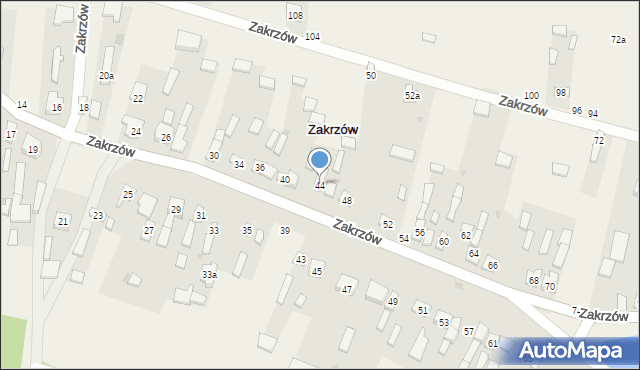 Zakrzów, Zakrzów, 44, mapa Zakrzów