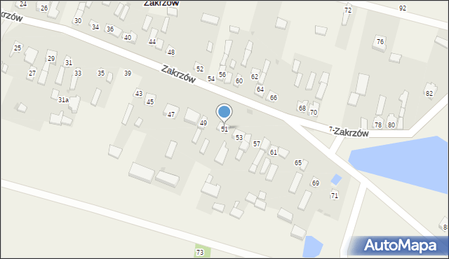 Zakrzów, Zakrzów, 51, mapa Zakrzów
