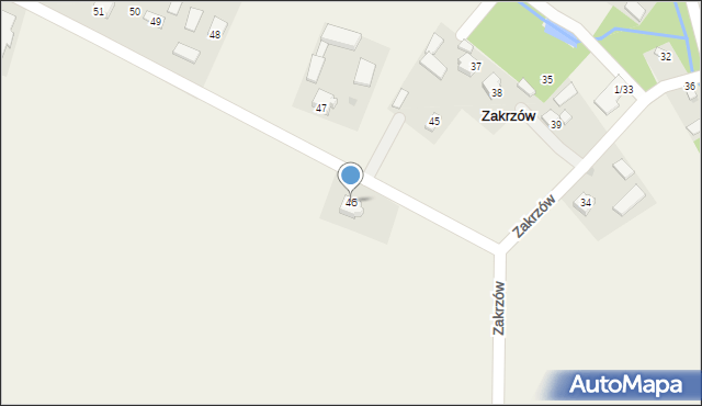 Zakrzów, Zakrzów, 46, mapa Zakrzów
