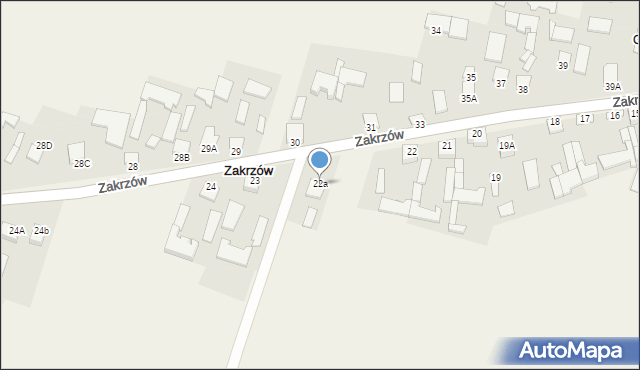 Zakrzów, Zakrzów, 22a, mapa Zakrzów