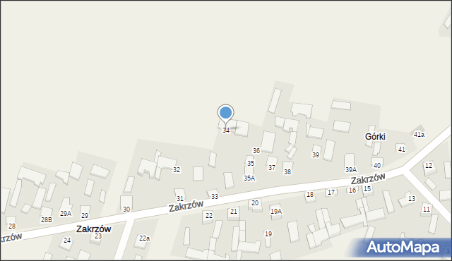 Zakrzów, Zakrzów, 34, mapa Zakrzów
