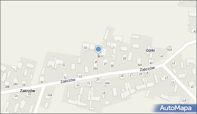 Zakrzów, Zakrzów, 36, mapa Zakrzów