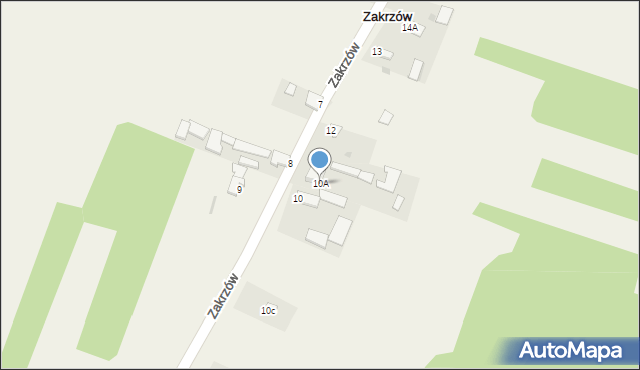 Zakrzów, Zakrzów, 10A, mapa Zakrzów