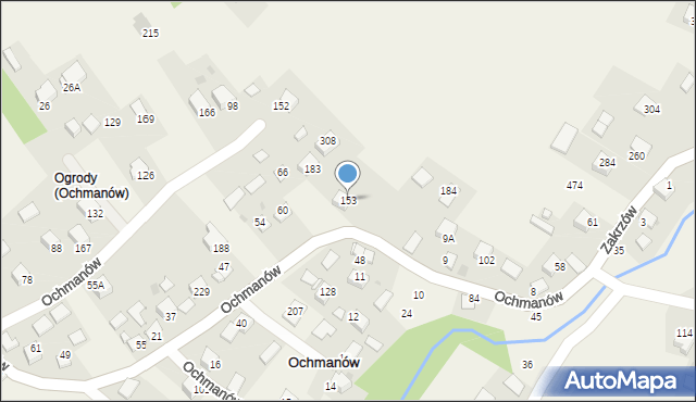 Zakrzów, Zakrzów, 153, mapa Zakrzów