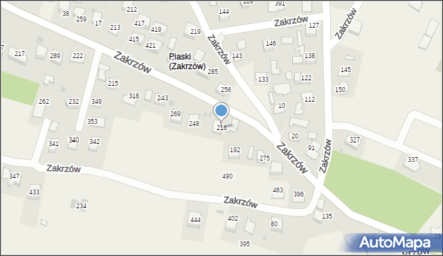 Zakrzów, Zakrzów, 216, mapa Zakrzów