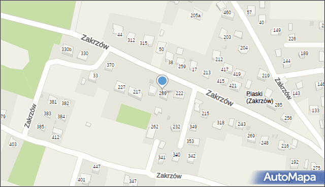 Zakrzów, Zakrzów, 289, mapa Zakrzów
