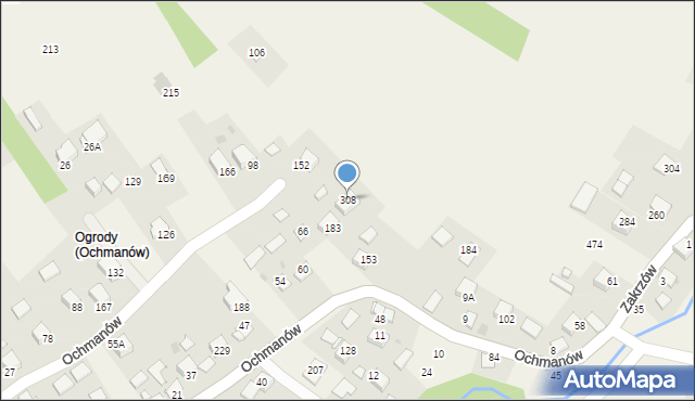 Zakrzów, Zakrzów, 308, mapa Zakrzów