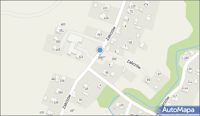 Zakrzów, Zakrzów, 309, mapa Zakrzów