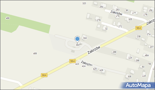 Zakrzów, Zakrzów, 321, mapa Zakrzów