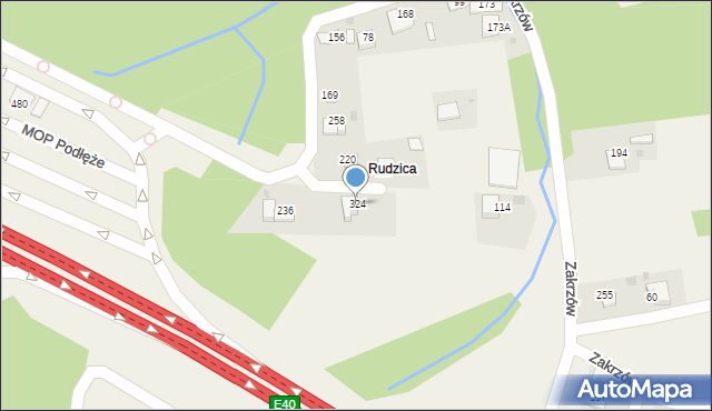 Zakrzów, Zakrzów, 324, mapa Zakrzów