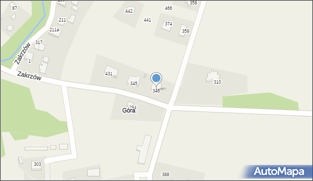 Zakrzów, Zakrzów, 346, mapa Zakrzów