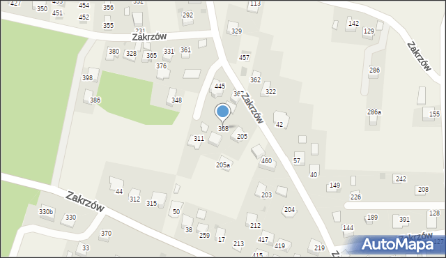 Zakrzów, Zakrzów, 368, mapa Zakrzów