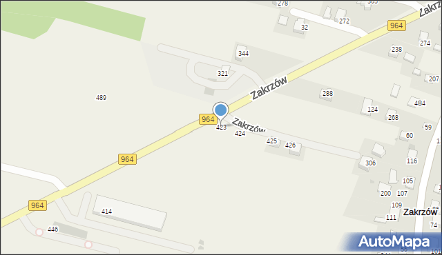 Zakrzów, Zakrzów, 423, mapa Zakrzów