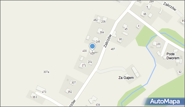 Zakrzów, Zakrzów, 429, mapa Zakrzów