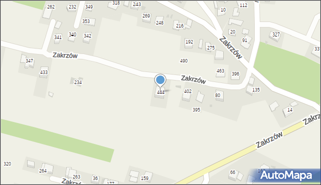 Zakrzów, Zakrzów, 444, mapa Zakrzów