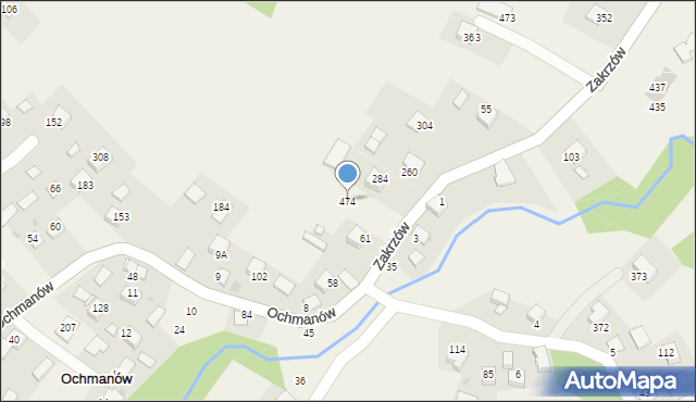 Zakrzów, Zakrzów, 474, mapa Zakrzów