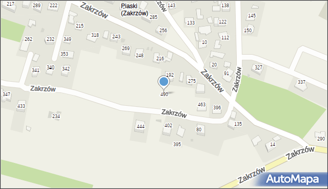 Zakrzów, Zakrzów, 490, mapa Zakrzów