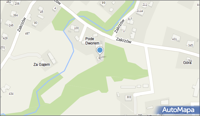 Zakrzów, Zakrzów, 92, mapa Zakrzów