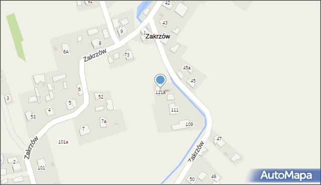 Zakrzów, Zakrzów, 111a, mapa Zakrzów