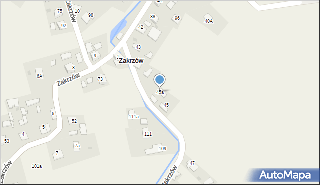 Zakrzów, Zakrzów, 45a, mapa Zakrzów