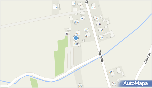 Zakrzów, Zakrzów, 99A, mapa Zakrzów