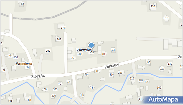 Zakrzów, Zakrzów, 309, mapa Zakrzów