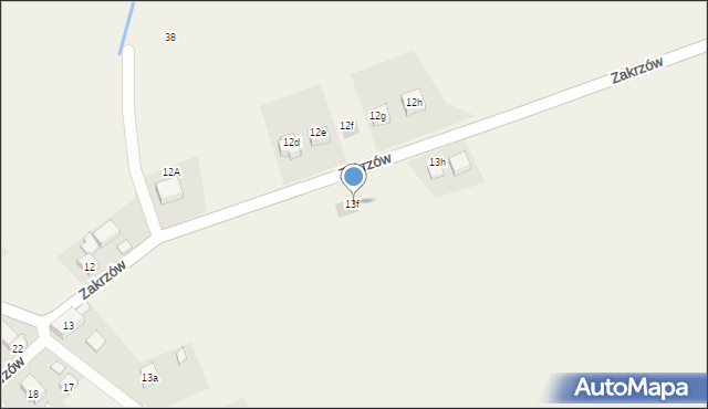 Zakrzów, Zakrzów, 13f, mapa Zakrzów