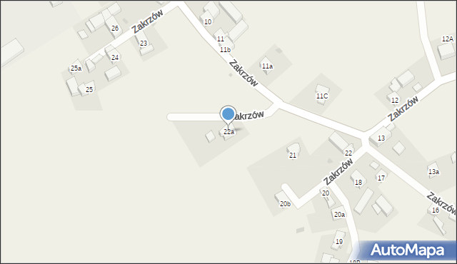Zakrzów, Zakrzów, 22a, mapa Zakrzów