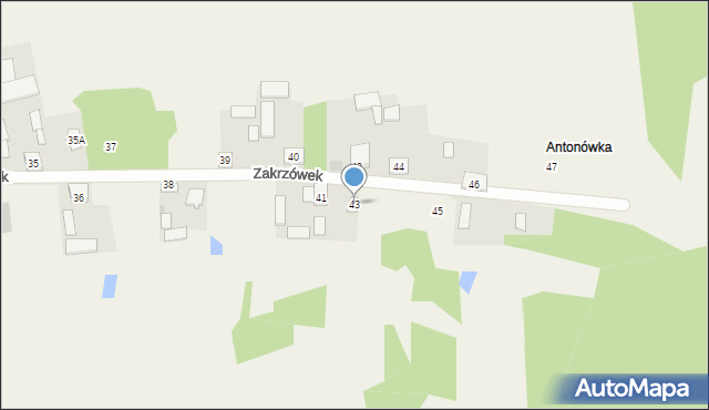 Zakrzówek, Zakrzówek, 43, mapa Zakrzówek